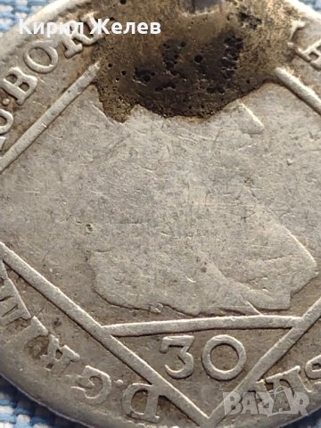 Сребърна монета 30 кройцера 1770г. Мария Терезия Виена Австрия 25226, снимка 2 - Нумизматика и бонистика - 42983611