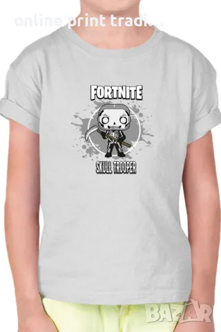 Детска тениска Фортнайт Fortnite Skull Trooper 01, снимка 4 - Детски тениски и потници - 48524372