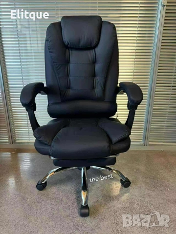 Ергономичен офис стол с лумбална опора от еко кожа – комфорт за дълги часове без болки, снимка 4 - Столове - 53088417