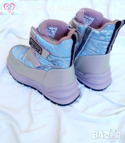 №28-35, Топли и Водоустойчиви Апрески за момиче, лилаво-розови, металик със звездни мотиви TOM.M, снимка 5 - Детски боти и ботуши - 43408679