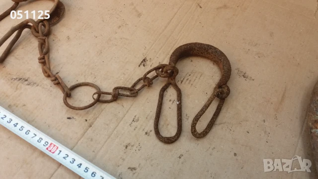 ковани възрожденски пранги, окови, букай , снимка 3 - Антикварни и старинни предмети - 50588707
