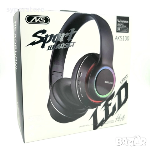 Слушалки за телефон, Безжични Блутут Digital One SP01024 aks-100, RGB, черни, Bluetoot, MP3, голяма , снимка 6 - Bluetooth слушалки - 52636470