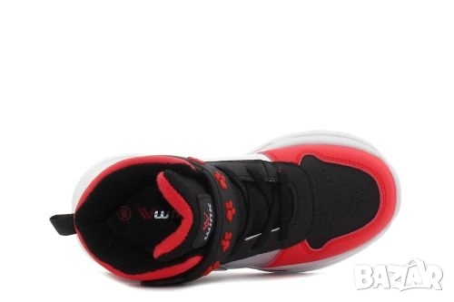 WINK LED Детски светещи кецове за момче, черни с червено, снимка 3 - Детски маратонки - 52860311