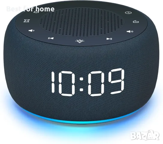 BUFFBEE Будилник, радио , 7-цветна нощна лампа, с дисплей в едно