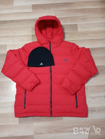 Adidas Down Jacket мъжко яке с гъши пух размер XL и подарък шапка 
