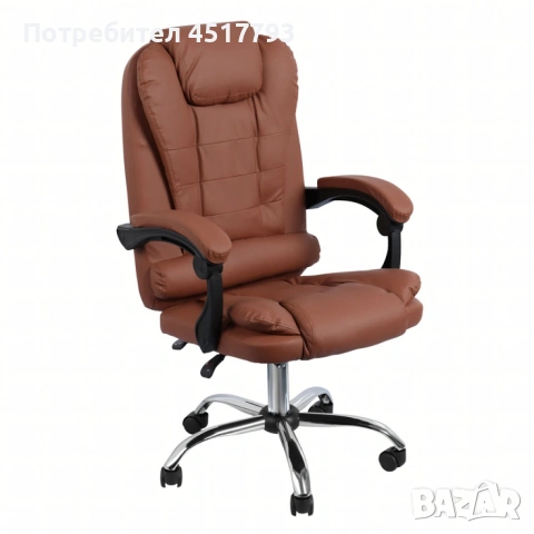 Ергономичен офис стол с лумбална опора от еко кожа – комфорт за дълги часове без болки, снимка 3 - Столове - 53049313