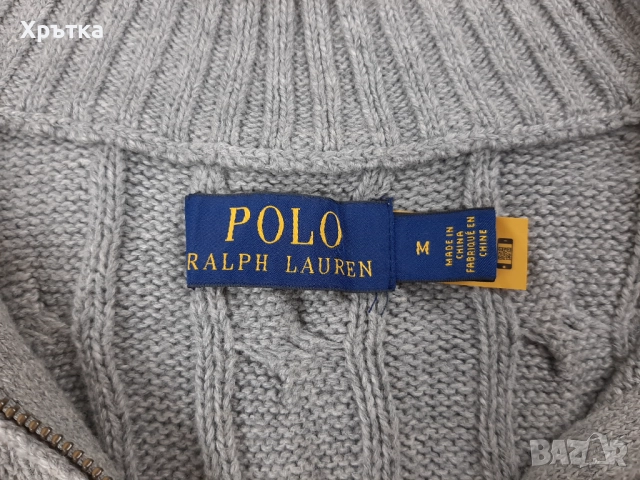 Polo Ralph Lauren Cable-Knit - Оригинален мъжки пуловер с цип р-р M, снимка 8 - Пуловери - 51936555
