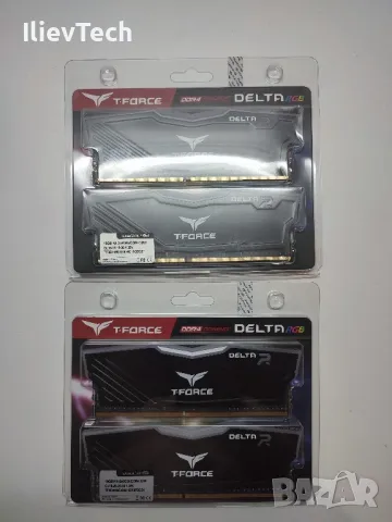 Рам памет 32GB(4x8GB)DDR4 3200MHz T-Force Delta RGB Black, снимка 1 - RAM памет - 49184250