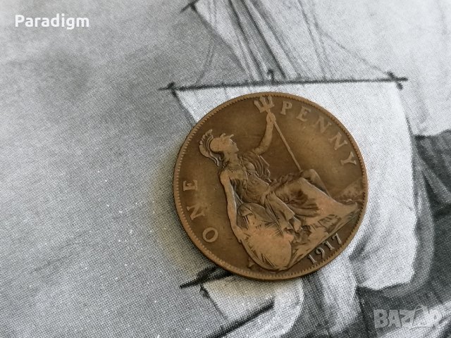 Монета - Великобритания - 1 пени | 1917г., снимка 1 - Нумизматика и бонистика - 28231333