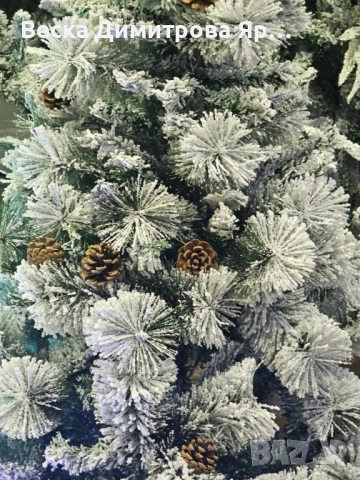 Изкуствено борче/елха със заскрежени иглички, снимка 3 - Декорация за дома - 52262717