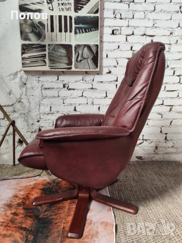 Hjort Knudsen кожен релакс стол, снимка 6 - Дивани и мека мебел - 51946613