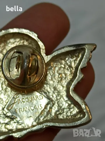 СТАРА ФРЕНСКА ПОСРЕБРЕНА БРОШКА,ЗНАЧКА -АНГЕЛ, снимка 4 - Антикварни и старинни предмети - 47978523