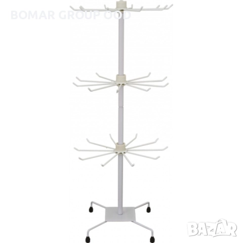 Щендер за бижута и аксесоари три етажа, бял Ø300хH660 мм