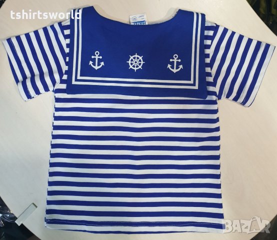 Нова детска блуза с моряшка яка и трансферен печат Котва, Морска, от 8 години до 15 години, снимка 3 - Детски тениски и потници - 30325906