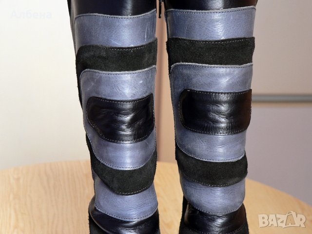 Дамски ботуши от естествена кожа и велур., снимка 3 - Дамски ботуши - 26875387