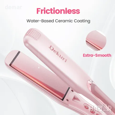 Dekuri Професионална преса за коса, 42 мм, 120°C-230°C, розова, снимка 2 - Преси за коса - 49024179
