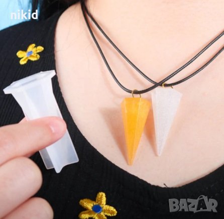 3D Висок конус кристал силиконов молд декорация украса фондан торта шоколад гипс смола бижута, снимка 3 - Други - 20852111