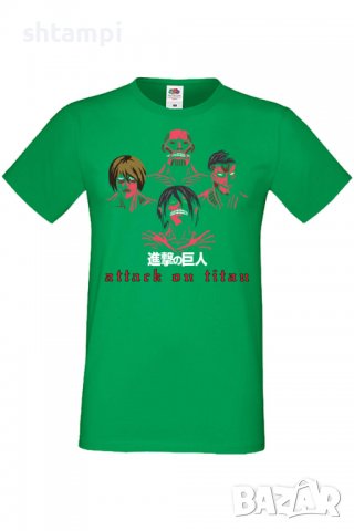 Мъжка тениска Attack on Titanthe titans,Анимация,игра,Празник,Повод., снимка 7 - Тениски - 37939167