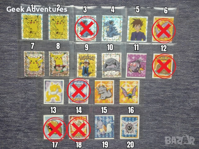 Pokemon Стикери Merlin от 1999 Червен Албум Оригинални Колекционерски