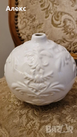 Винтидж керамична изящна ваза, топка., снимка 4 - Вази - 50691364