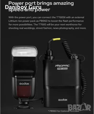 Светкавица Godox Camera Speedlite TT685II-N за Nikon, i-TTL 2.4G Wireless GN60 HSS, светкавица,, снимка 7 - Светкавици, студийно осветление - 48690755