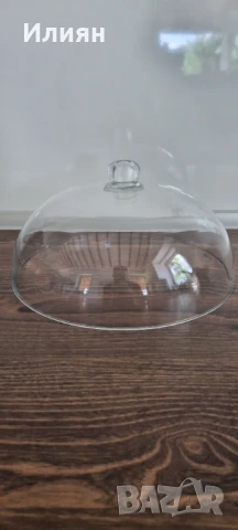 Стъклен поднос с капак/плато с капак на столче, снимка 5 - Аксесоари за кухня - 50453988