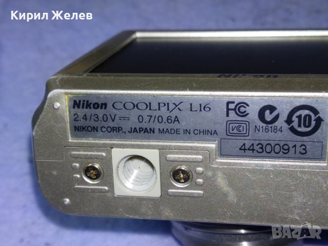 NIKON COOLPIX L16 NIKON CORP. JAPAN Стар КОЛЕКЦИОНЕРСКИ ДИГИТАЛЕН ФОТОАПАРАТ НИКОН 26089, снимка 6 - Фотоапарати - 43506376