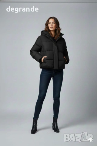 Дамско късо зимно яке, снимка 2 - Якета - 53040392