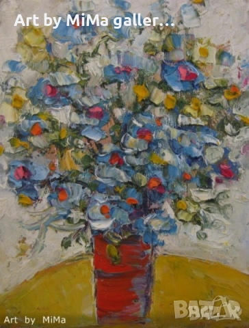 Различни картини: Цветя ваза букет, flower, flowers, painting - Мима / Art by MiMa, paintings, снимка 5 - Картини - 31909927