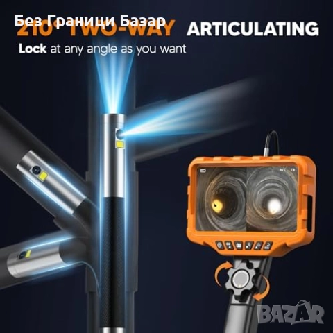 Нов HD ендоскоп камера с двойна леща и 7" екран за автомобил/тръби, снимка 3 - Друга електроника - 51677535