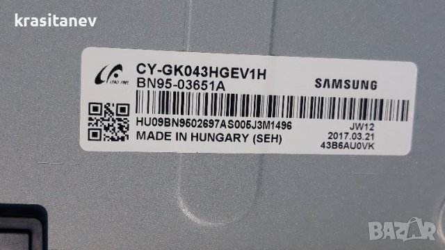 SAMSUNG UE43KU6072U на части, снимка 6 - Телевизори - 37872395