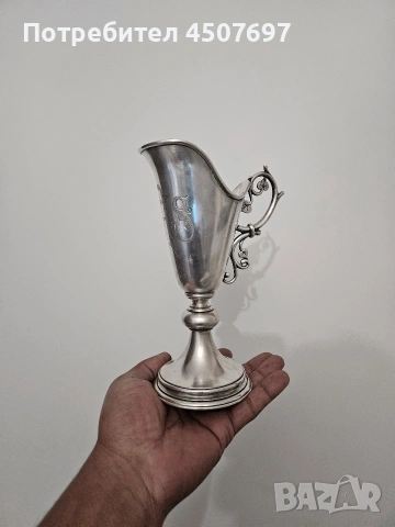Посребрена Чоша - потир, около 1900г., снимка 2 - Антикварни и старинни предмети - 53142281