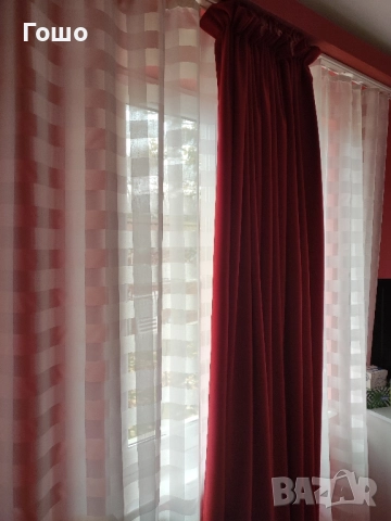 Червени плътни завеси , снимка 4 - Пердета и завеси - 52428798