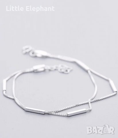 New trend Art sensitivity1,double, сребърна гривна с нежни пръчици/нова