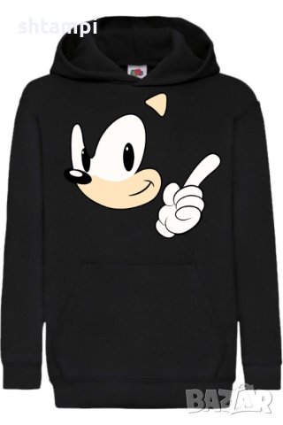 Детски Суитчър/Суитшърт Sonic Face,Соник,Игра,Подарък,Изненада,Забавление,Рожден Ден