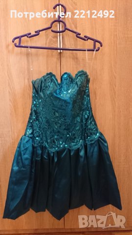 Къса официална рокля тюркоаз (НОВА), снимка 1