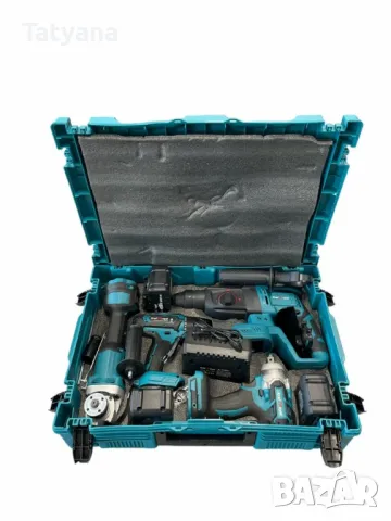 Акумулаторен перфоратор, ъглошлайф, гайковерт и винтоверт 36V с 3 броя батерии 8Ah в куфар и зарядно, снимка 1