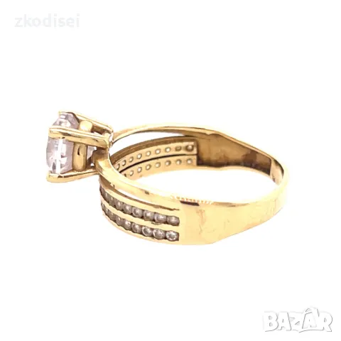 Златен дамски пръстен 3,30гр. 14кр.проба:585 размер:58 модел:29155-5, снимка 2 - Пръстени - 48771126