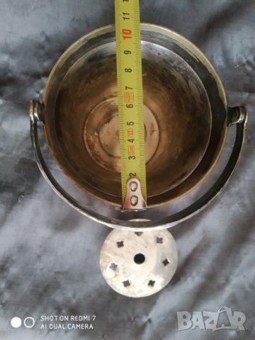 посребрен месингов ледарник, снимка 4 - Антикварни и старинни предмети - 33540463