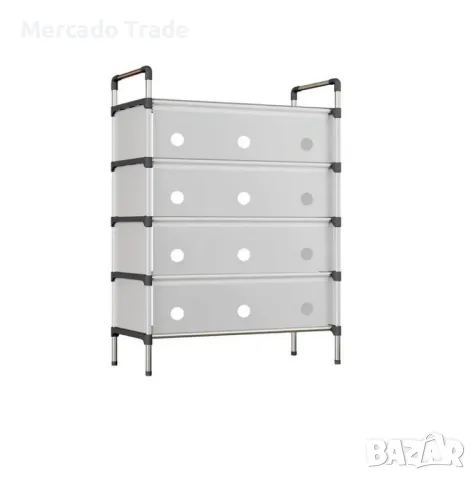 Декоративен шкаф за обувки Mercado Trade, 5 нива, Бял, снимка 2 - Етажерки - 48912706