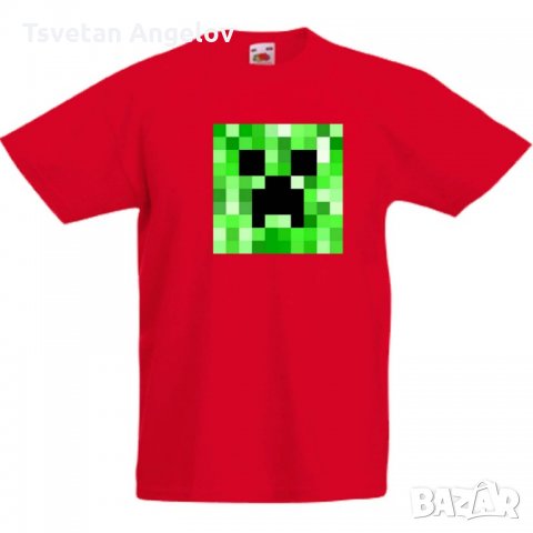 Детска тениска майнкрафт Minecraft Creeper Face 02, снимка 2 - Детски тениски и потници - 32696473
