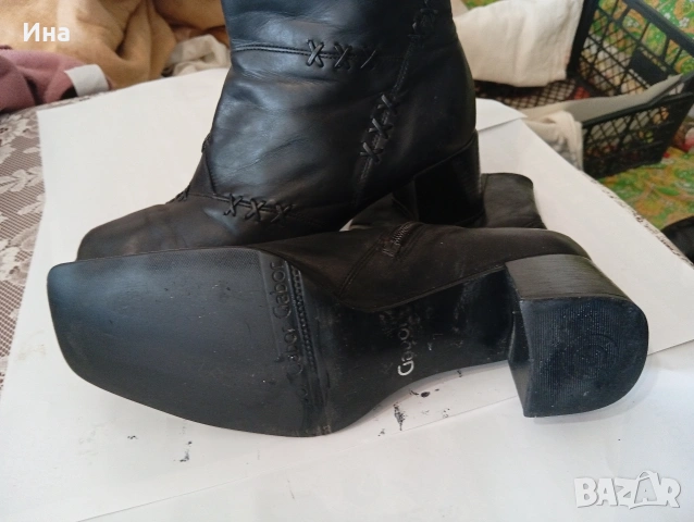 Черни боти GABOR естествена кожа Made in AUSTRIA н.7, снимка 5 - Дамски боти - 53484829