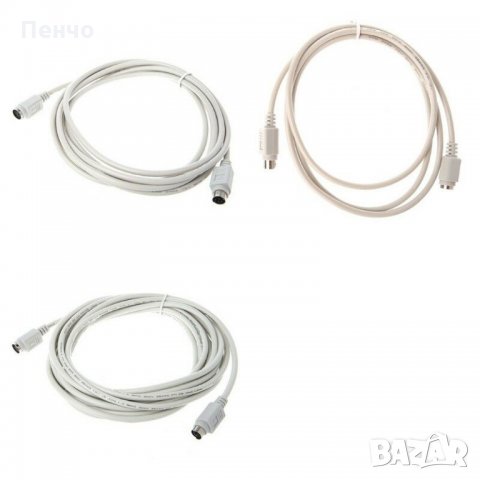 Удължител кабел разклонител PS / 2 за клавиатура мишка мъжка към женска 6 пинов за компютър лаптоп т, снимка 2 - Кабели и адаптери - 26438467