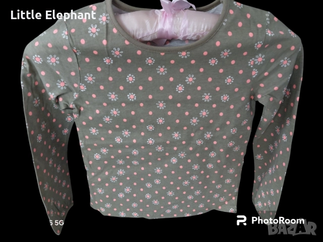 Блузка за 5-6 год мом цветчета с неонови точки,колекция"Flowers",Англия/нова