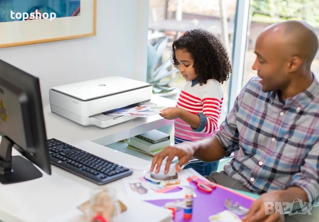 Нов мострен скенер +  многоцветен принтер HP Envy 6020e модел 2023г.  , снимка 11 - Принтери, копири, скенери - 52839961