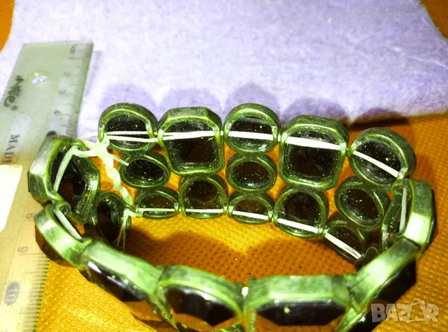 ЕЛАСТИЧНА ВИНТИДЖ АРТ ДЕКО СТИЛ ГРИВНА ХЕНД МЕЙД НАКИТ 47361, снимка 11 - Гривни - 47336492