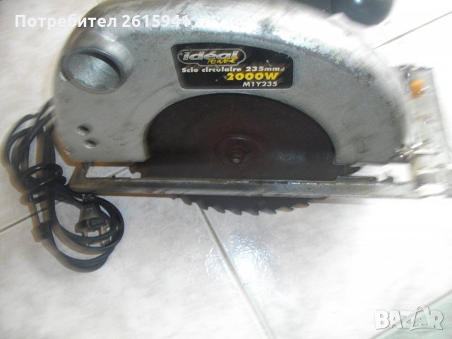 2000 Вата-ф235мм-Ръчен Циркуляр-голям-Реже до 86 мм-Добър-Ideal M1Y235, снимка 3 - Други инструменти - 33039391
