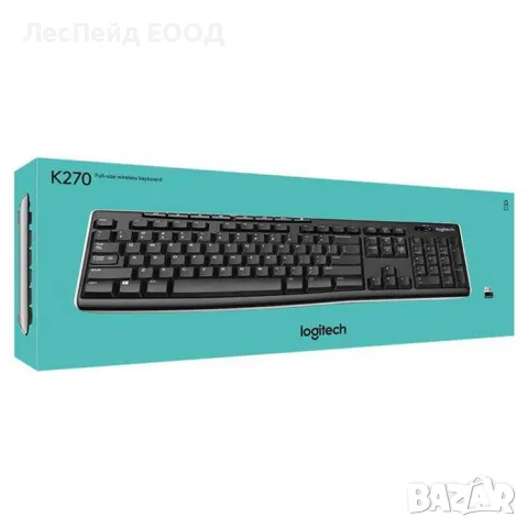 Клавиатура Logitech K270, безжична, черна, USB
