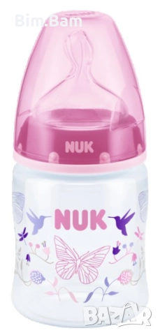 Бебешко шише NUK / First Choice - пластмасово 150 мл. със силиконов накрайник 0-6 месеца