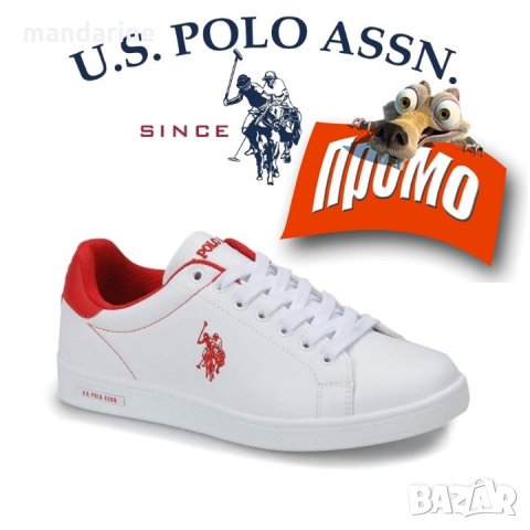 ПРОМО 🍊 U.S. POLO® 🍊 Дамски кожени спортни обувки WHITE & RED № 38 нови с кутия, снимка 11 - Дамски ежедневни обувки - 26571538
